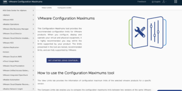 Kiểm tra Cấu Hình Tối Đa của các sản phẩm VMware